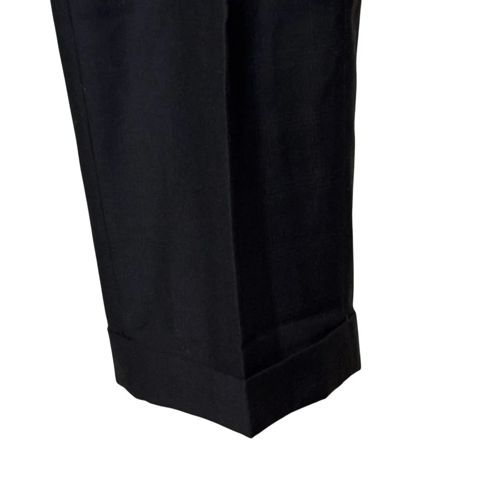 Roundtree & Yorke Mens Pants Pleated Shirt Gripper Easy Care Black 36x30 NWT